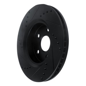 Toyota C-HR Brake Rotor (1) - Front Right - R1 Concepts - Drilled & Slotted - Black - `18-`22